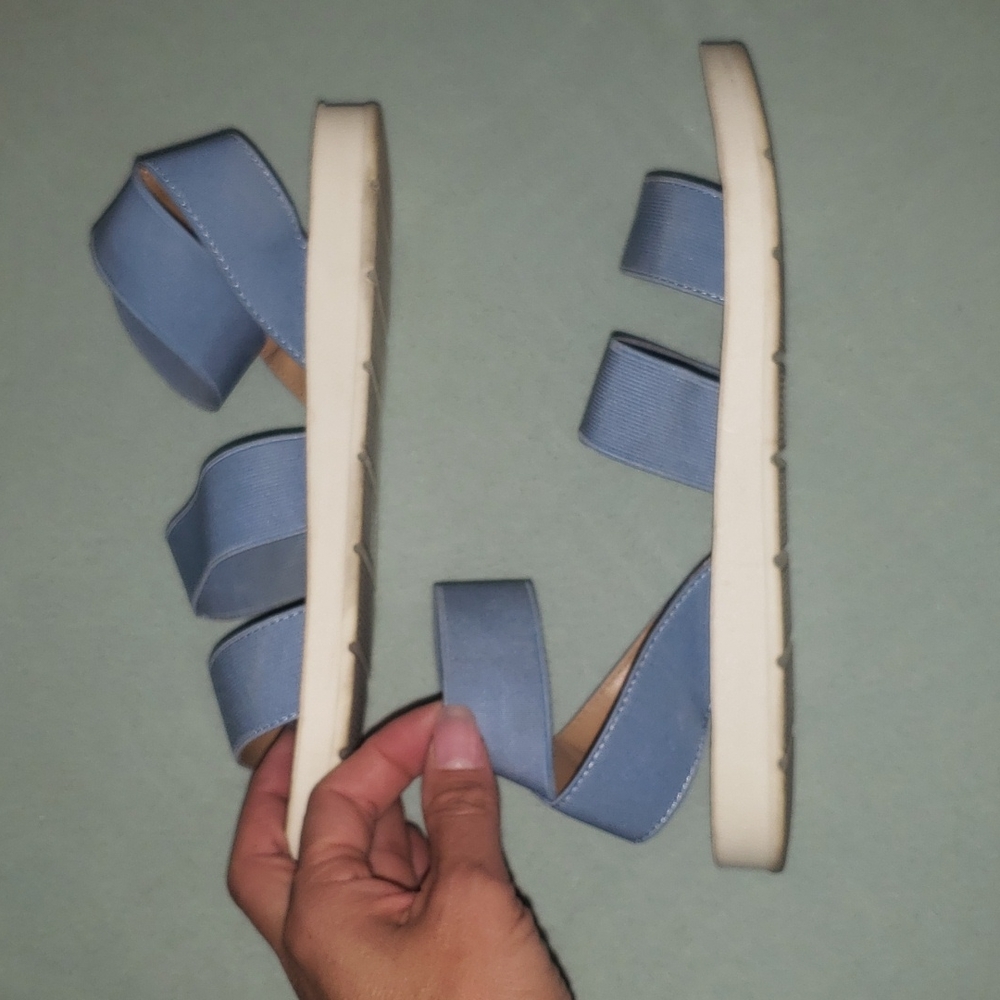 Baby blue elastic ankle strap sandals sz8
